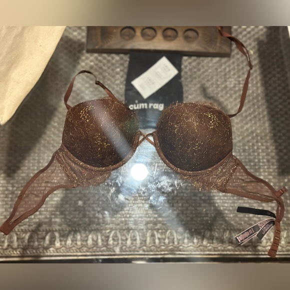 Victoria’s Secret®️ BOMBSHELL™️Brown Lace & Mesh Bra Size 36B - Picture 4 of 14